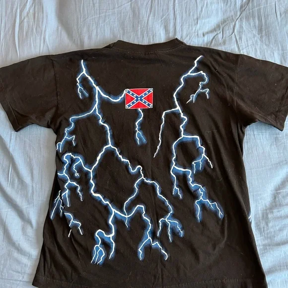 Vintage 90s Truckers Lighting AOP T Shirt Size Large Made In USA Y2K Racing - Picture 2 of 5